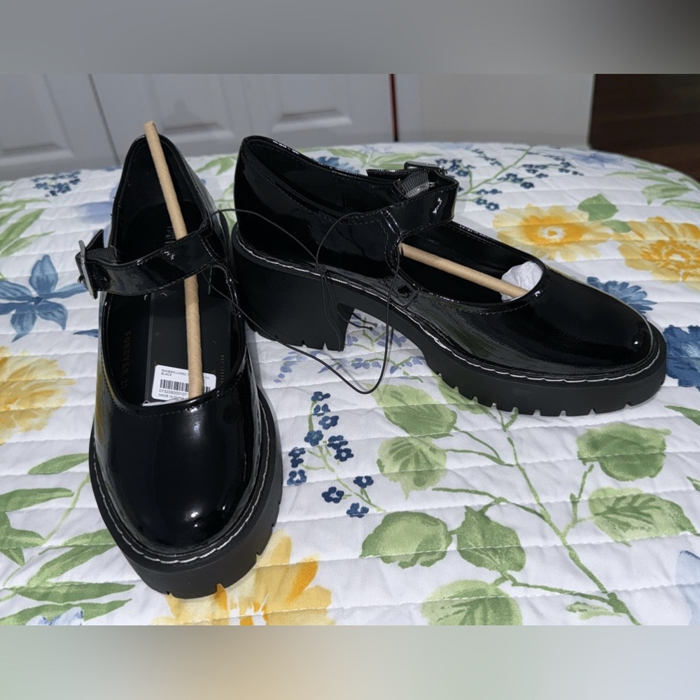 Faux Patent Leather Mary Jane Pumps